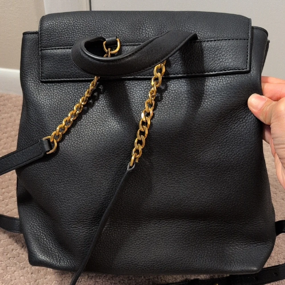 Tory Burch Black Mini Chelsea Backpack with Gold Accent EUC